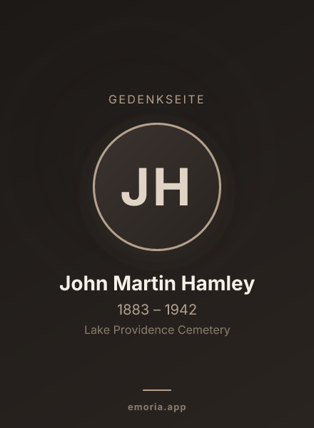 Gedenkportrait von John Martin Hamley