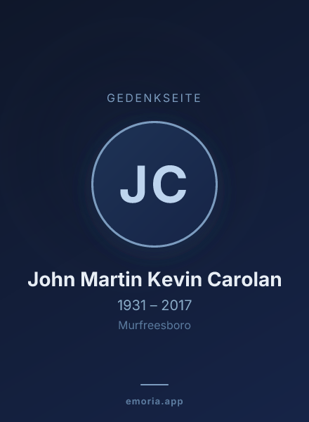 Gedenkportrait von John Martin Kevin Carolan
