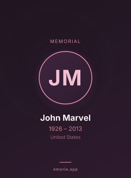 Memorial portrait of John Marvel