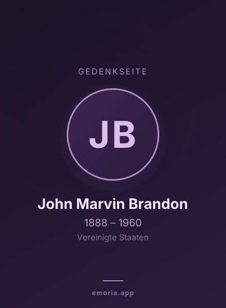 Gedenkportrait von John Marvin Brandon