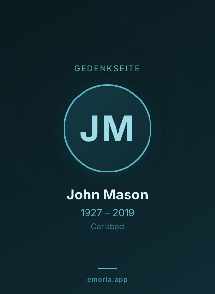 Gedenkportrait von John Mason