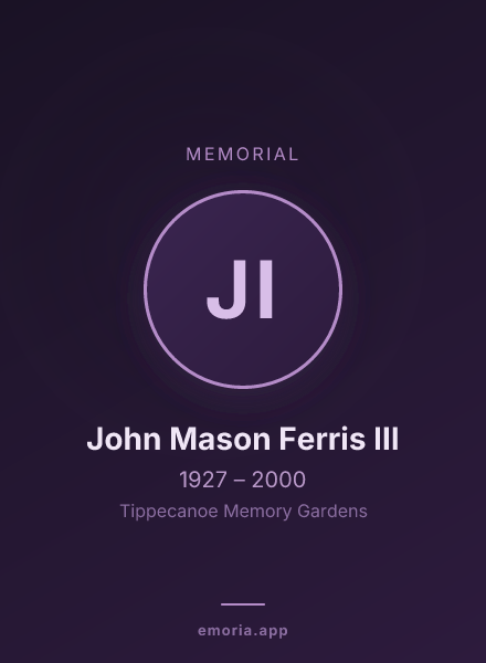 Memorial portrait of John Mason Ferris III