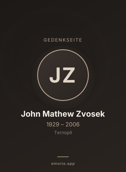 Gedenkportrait von John Mathew Zvosek