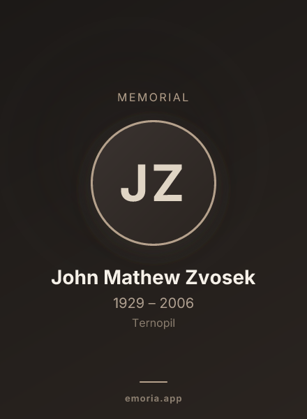 Memorial portrait of John Mathew Zvosek