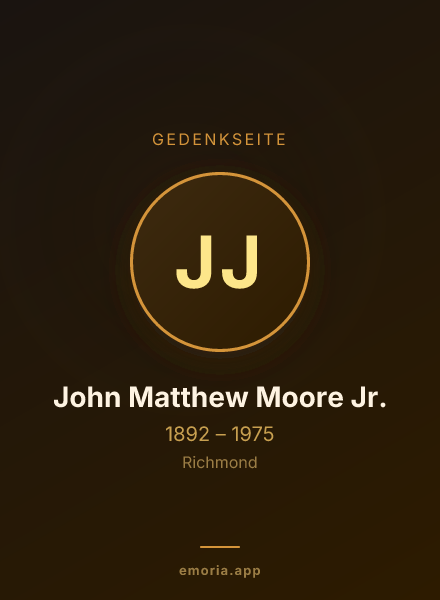 Gedenkportrait von John Matthew Moore Jr.