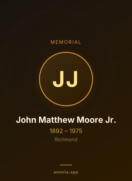 Memorial portrait of John Matthew Moore Jr.