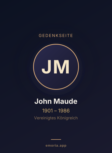 Gedenkportrait von John Maude
