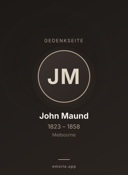 Gedenkportrait von John Maund