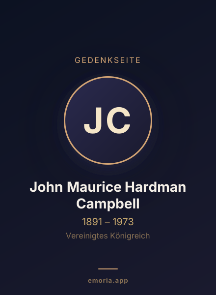 Gedenkportrait von John Maurice Hardman Campbell