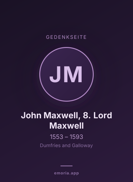 Gedenkportrait von John Maxwell, 8. Lord Maxwell