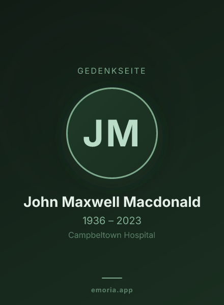 Gedenkportrait von John Maxwell Macdonald