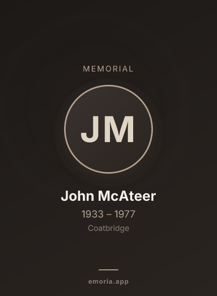 Memorial portrait of John McAteer