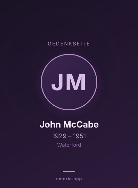 Gedenkportrait von John McCabe