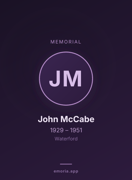 Memorial portrait of John McCabe