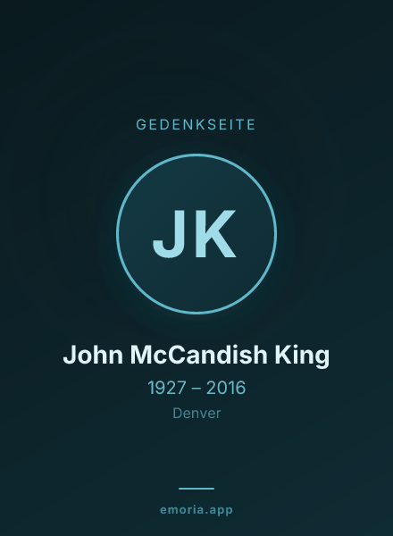 Gedenkportrait von John McCandish King