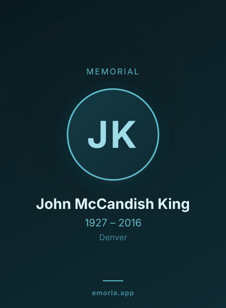 Memorial portrait of John McCandish King