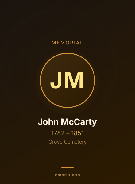Memorial portrait of John McCarty
