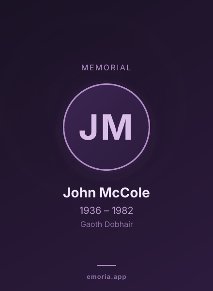 Memorial portrait of John McCole