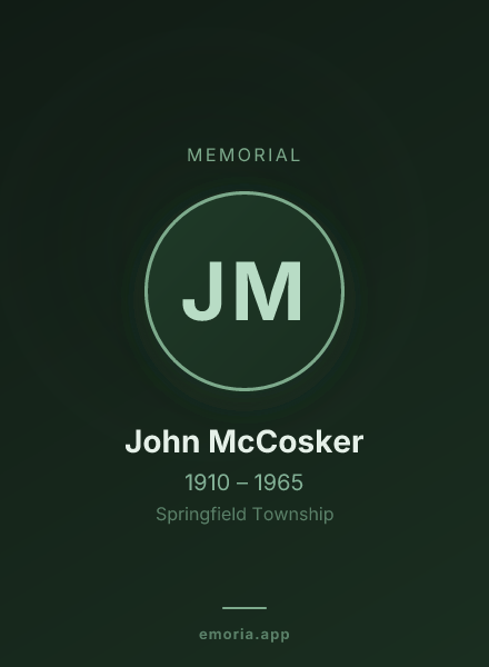 Memorial portrait of John McCosker