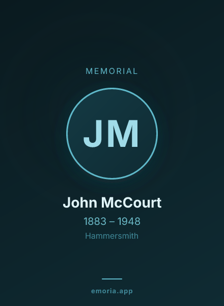 Memorial portrait of John McCourt