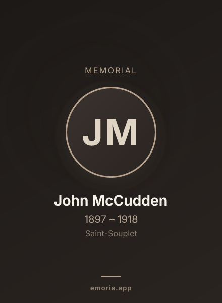 Memorial portrait of John McCudden
