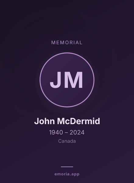 Memorial portrait of John McDermid
