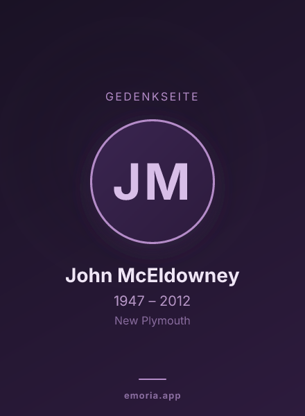 Gedenkportrait von John McEldowney