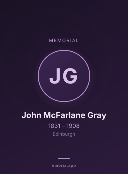 Memorial portrait of John McFarlane Gray