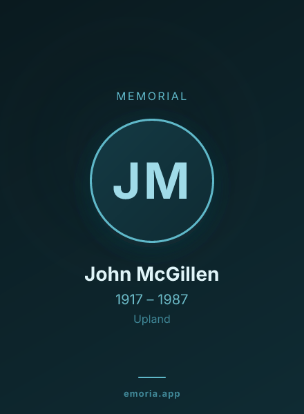 Memorial portrait of John McGillen