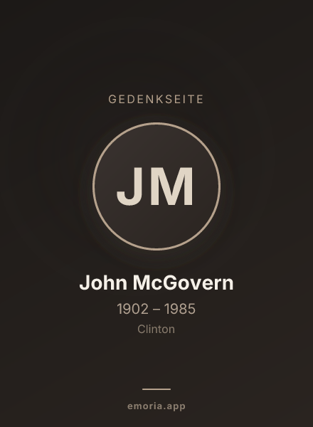 Gedenkportrait von John McGovern