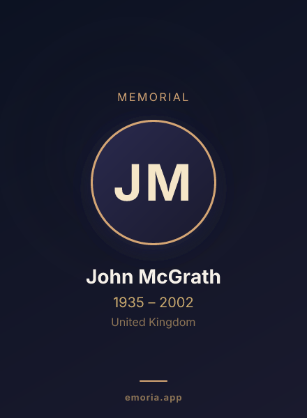 Memorial portrait of John McGrath