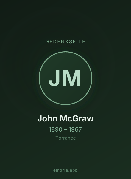 Gedenkportrait von John McGraw