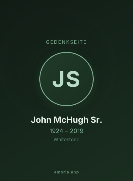 Gedenkportrait von John McHugh Sr.