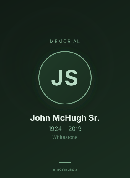 Memorial portrait of John McHugh Sr.