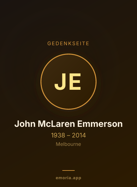 Gedenkportrait von John McLaren Emmerson