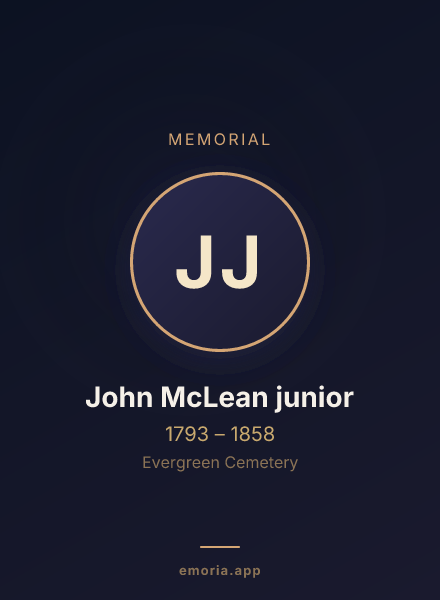 Memorial portrait of John McLean junior