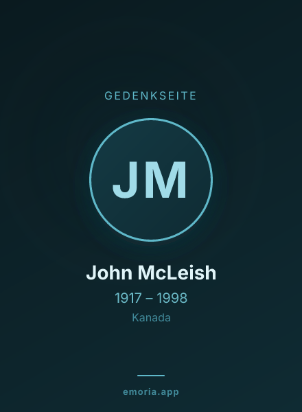Gedenkportrait von John McLeish