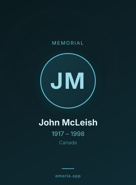 Memorial portrait of John McLeish