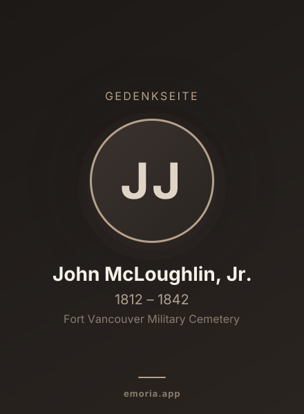 Gedenkportrait von John McLoughlin, Jr.