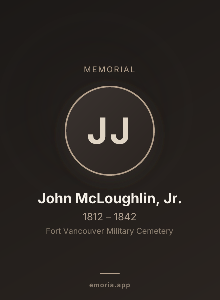 Memorial portrait of John McLoughlin, Jr.