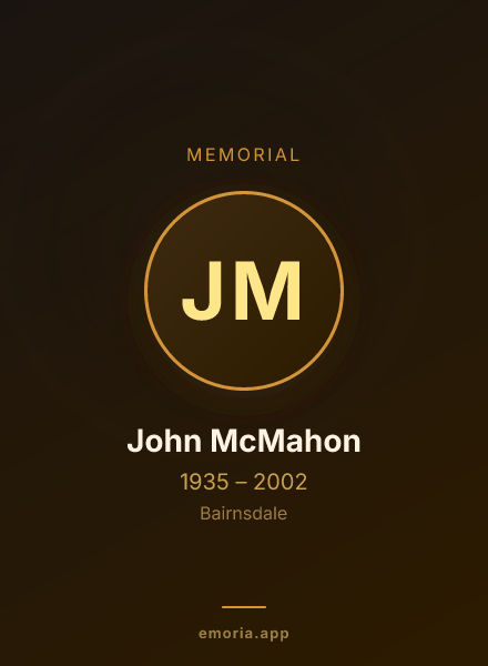 Memorial portrait of John McMahon