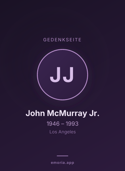 Gedenkportrait von John McMurray Jr.