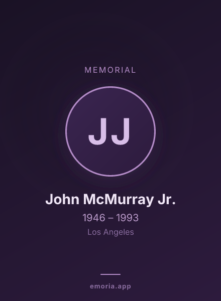Memorial portrait of John McMurray Jr.