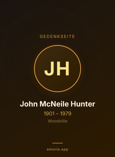 Gedenkportrait von John McNeile Hunter