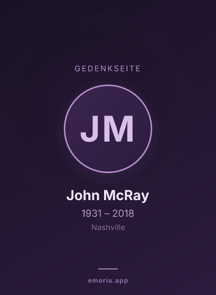 Gedenkportrait von John McRay