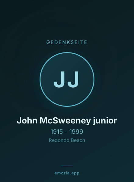 Gedenkportrait von John McSweeney junior