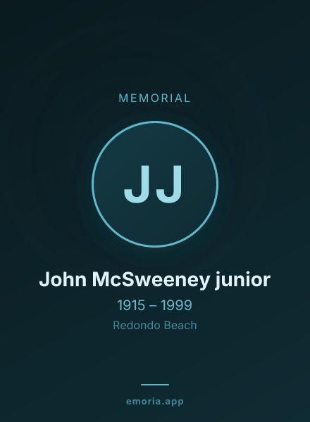 Memorial portrait of John McSweeney junior