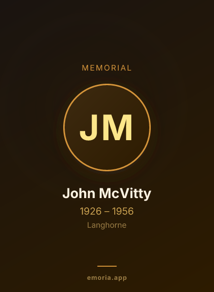 Memorial portrait of John McVitty