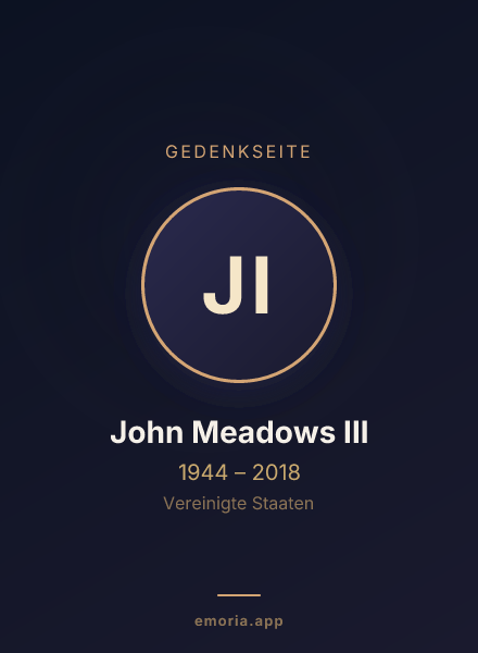 Gedenkportrait von John Meadows III