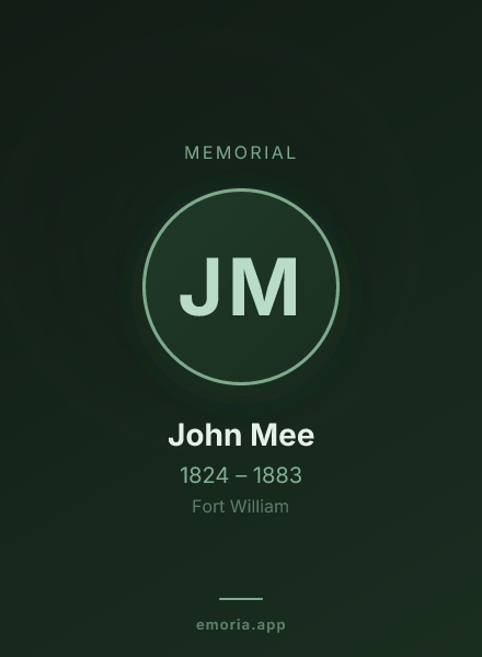 Memorial portrait of John Mee